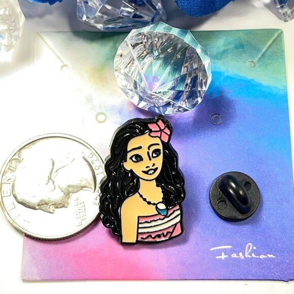 Moana Princess Lapel Pin Island Flower Cartoon Badge Accessories Pin Brooch Gift - Picture 2 of 5